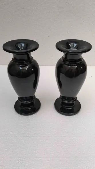 Jet Black Marble Vases for home decor & Gift items, Luxury Marble Vases - photo 1