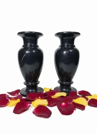 Jet Black Marble Vases for home decor & Gift items, Luxury Marble Vases - photo 2