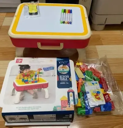 Kids Multi-Activity Building Blocks Table | Drawing & Learning Table For Sale in Gulshan-e-Iqbal | Karachi Ads