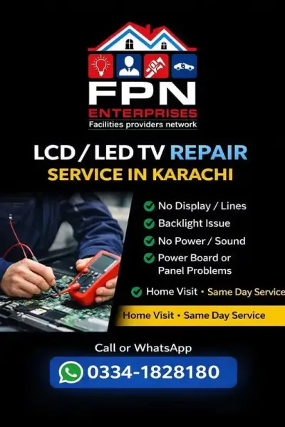 🔧 LCD / LED TV Repair Service in Karachi