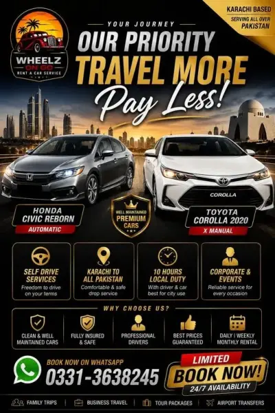 Looking for a clean, reliable, and affordable rental car ? in Federal B Area | Karachi Ads