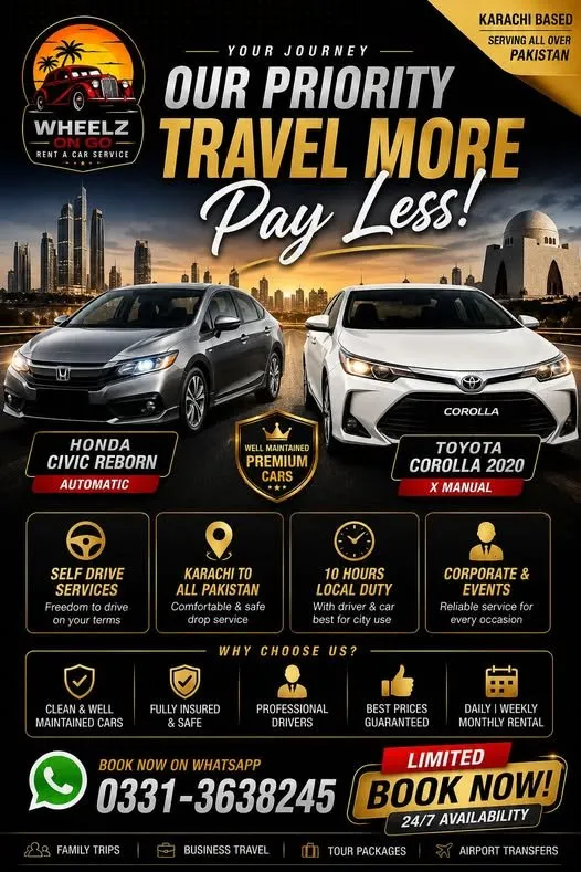Looking for a clean, reliable, and affordable rental car ? in Federal B Area | Karachi Ads - photo 1