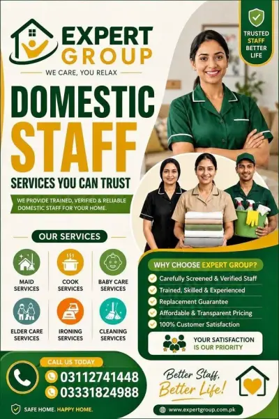 Maid,cook, patient Attendant, baby sitter in Gulistan-e-Jauhar | Karachi Ads