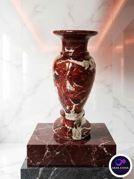 Marble vases for decoration Red zebra marble vases | Vases for flowers, gifts, decor items - photo 3