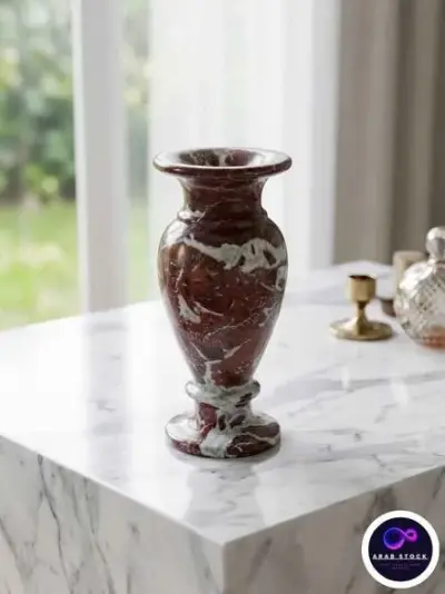 Marble vases for decoration Red zebra marble vases | Vases for flowers, gifts, decor items - photo 4