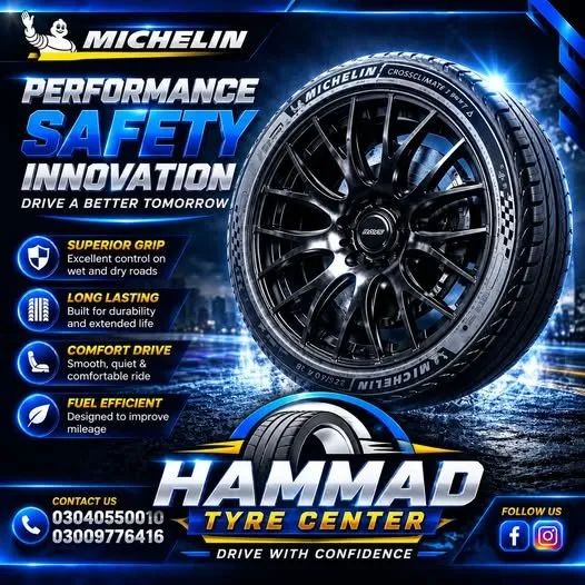 Michelin Tyres Available at Hammad Tyre Center | Premium Car Tyres For Sale in Gulistan-e-Jauhar | Karachi Ads - photo 1