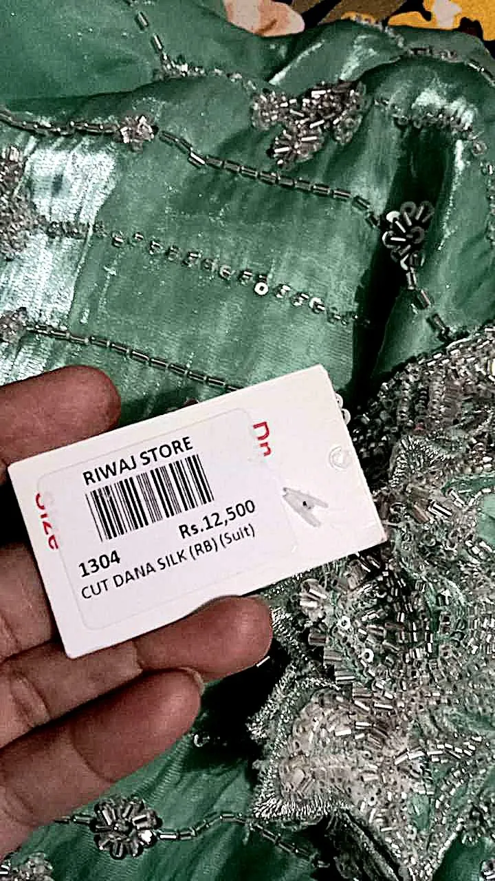Mint green silk 3pc branded suit unstitched - photo 6
