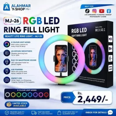 MJ-26 RGB LED Ring Fill Light - photo 3
