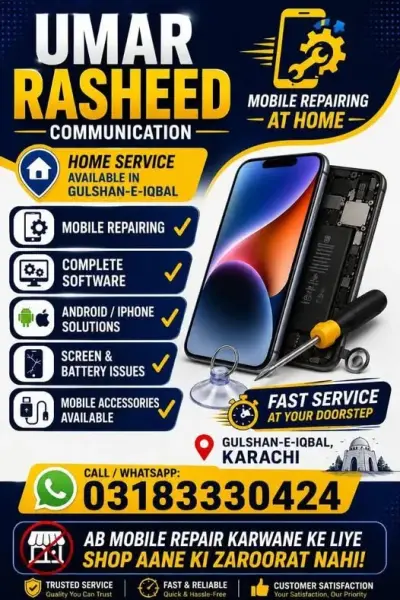 Mobile Repairing at Home | Software | Screen & Battery Repair | Gulshan-e-Iqbal in Gulshan-e-Iqbal | Karachi Ads