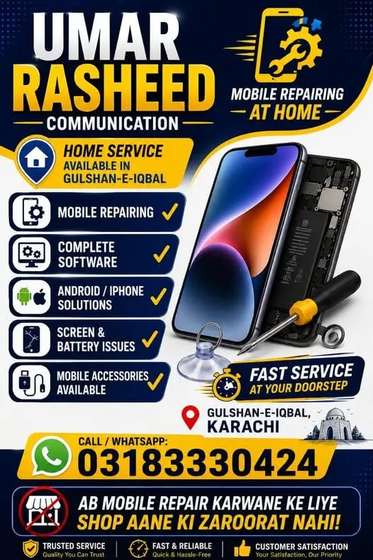 Mobile Repairing at Home | Software | Screen & Battery Repair | Gulshan-e-Iqbal in Gulshan-e-Iqbal | Karachi Ads - photo 1