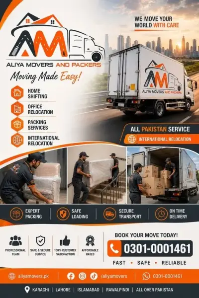 🚛 Moving Made Easy with Aliya Movers & Packers! in Gulistan-e-Jauhar | Karachi Ads
