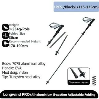 Naturehike Gale Pro 5-Section Trekking Pole Carbon Fiber Aluminum Alloy 2pcs Set For Sale in New Karachi | Karachi Ads - photo 3