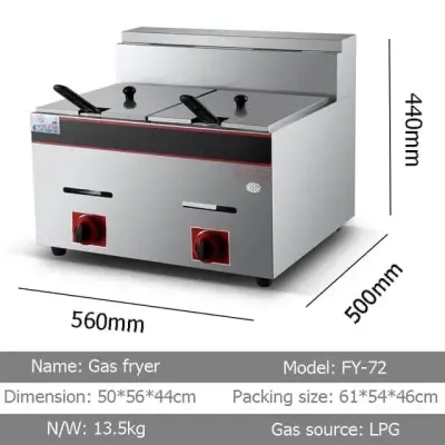 New Commercial Gas Fryer Double Tank