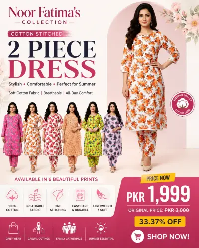 Noor Fatima's Collection Cotton Stitched Dress for Women & Girls | Summer Casual 2 Piece Suit For Sale in Landhi No. 6 | Karachi Ads