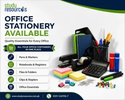 Office Stationery Supplies – Pens, Notebooks, Files, Folders, Clips & Staplers