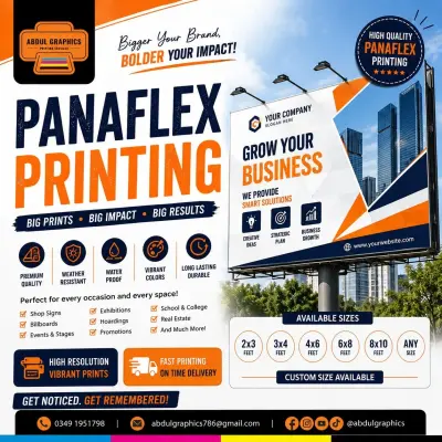 Panaflex Printing Services | High Quality Flex Banner Printing | Abdul Graphics in Pakistan Chowk | Karachi Ads