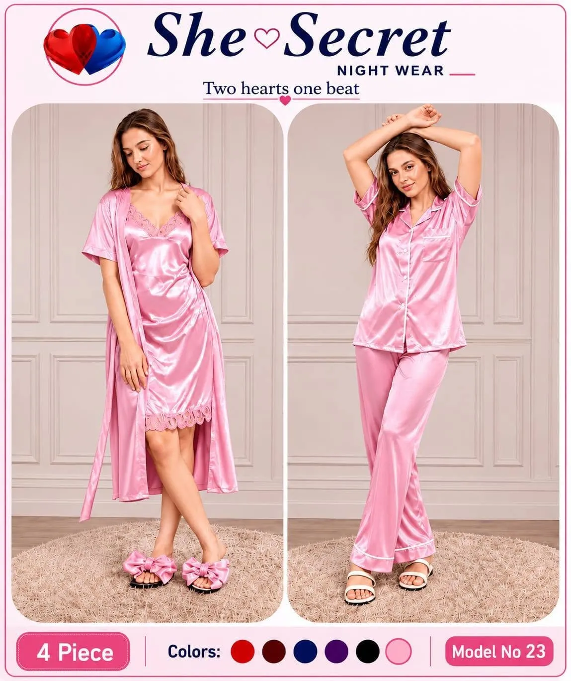 Piece Luxury Nightwear Set - photo 2