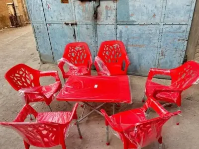 Plastic chairs and table 100% pure plastic Available