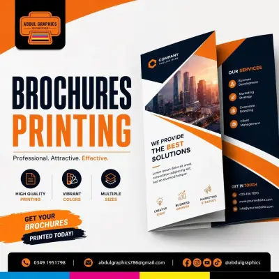 Premium Brochure Card Printing Services | Custom Brochure Cards | Abdul Graphics Printing Services in Pakistan Chowk | Karachi Ads