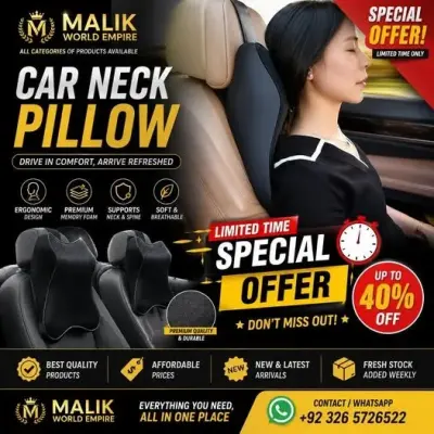 💺 Premium Car Neck Pillow – Drive Comfortably, Arrive Pain-Free! For Sale in Saddar | Karachi Ads