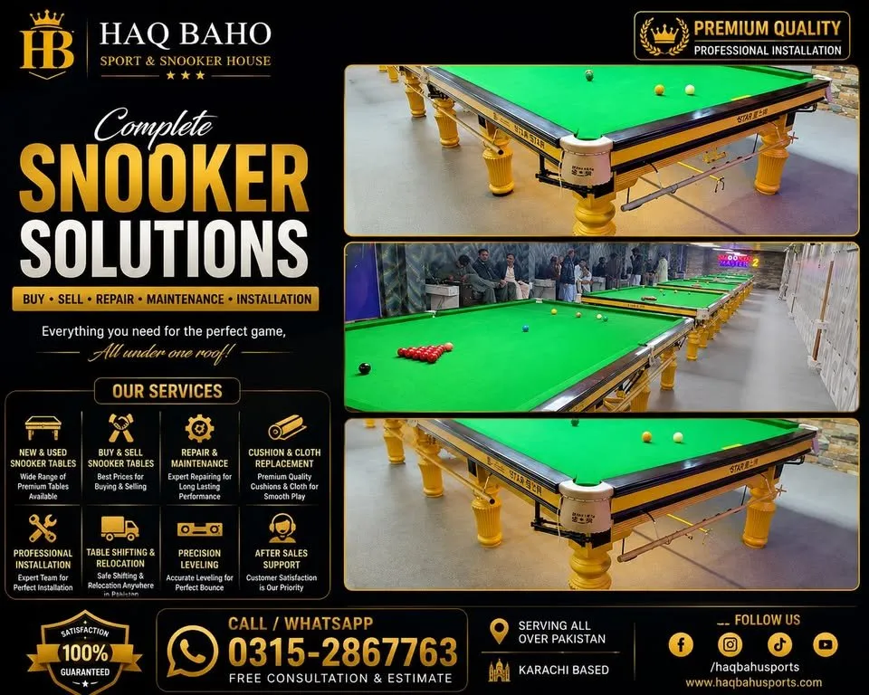 PREMIUM STAR SNOOKER TABLES For Sale in New Karachi | Karachi Ads - photo 4