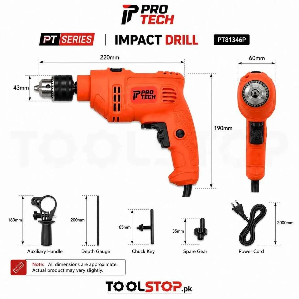 PRO TECH | Impact Drill PT81346P | 650W | 13mm - photo 6