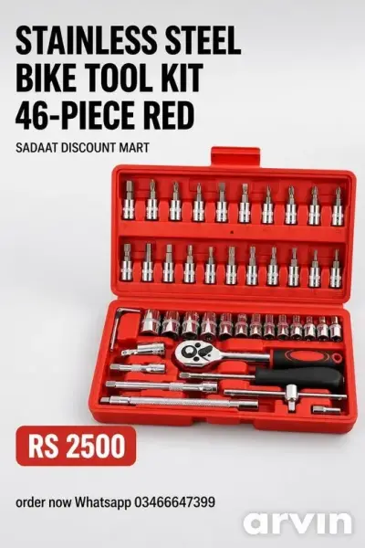 *Product Name*: Stainless Steel Bike Tool Kit 46-Piece Red