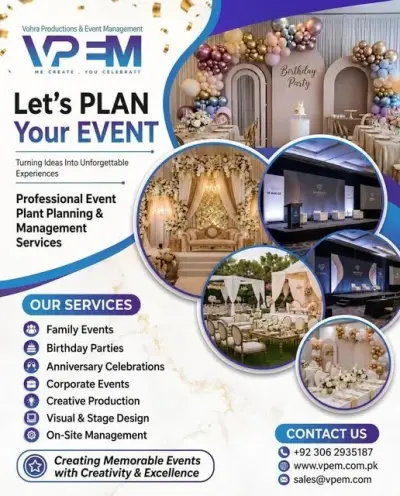Professional Event Management & Production Services | Vohra Productions in Gulistan-e-Jauhar | Karachi Ads