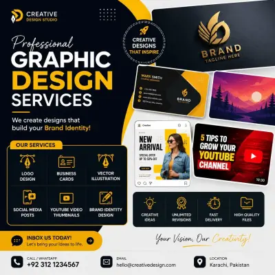 Professional Graphic Design Services | Logo, Social Media Posts & Branding in Bahadurabad | Karachi Ads