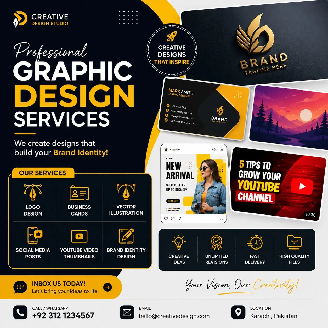Professional Graphic Design Services | Logo, Social Media Posts & Branding in Bahadurabad | Karachi Ads - photo 1
