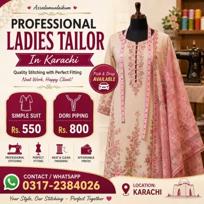 🌸 **Professional Ladies Tailor – ** 🌸 in North Nazimabad | Karachi Ads