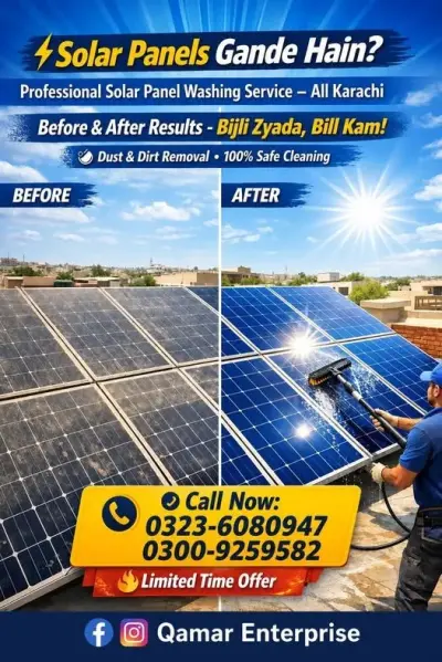 Professional Solar Panel Washing Service – All Karachi!