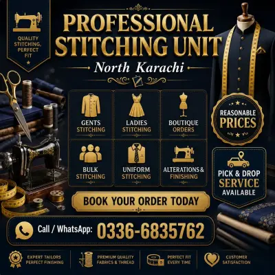 Professional Stitching Unit Available | North | Pick & Drop Service in North Karachi | Karachi Ads