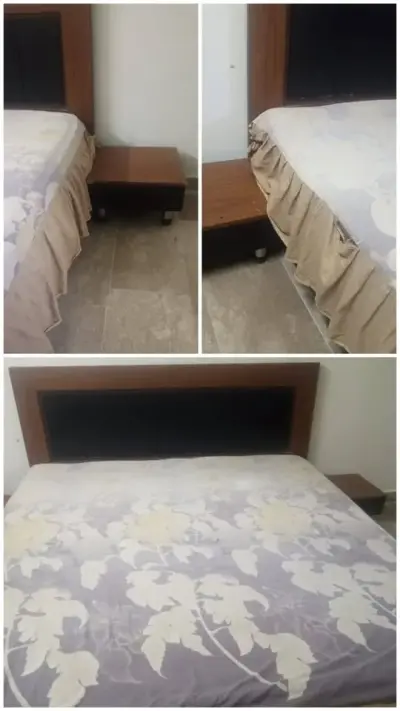 🛏️ Queen Size Bed + 2 Side Tables + Mattress For Sale in Mehmoodabad | Karachi Ads