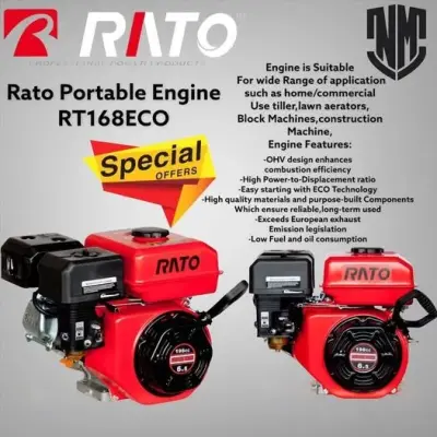RATO RT168ECO 6.5HP Portable Petrol Engine – Farm & Agricultural Machinery