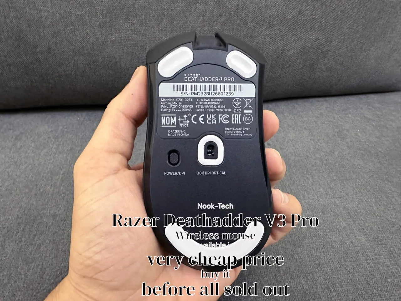 Razer DeathAdder V3 Pro Wireless gaming mouse For Sale in New Karachi, Karachi - photo 4