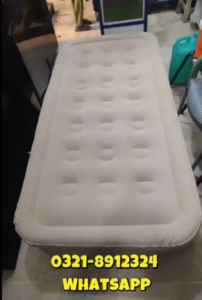 Rechargeable Single High Air Bed 76''40''14'' For Umrah, Touring, Camping, Hiking, Picnic, Indoor For Sale in Saddar | Karachi Ads - photo 2