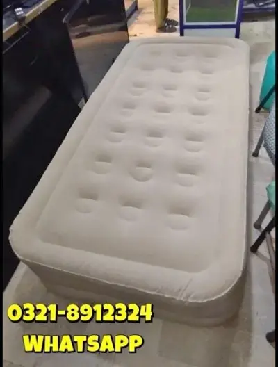 Rechargeable Single High Air Bed 76''40''14'' For Umrah, Touring, Camping, Hiking, Picnic, Indoor For Sale in Saddar | Karachi Ads - photo 3