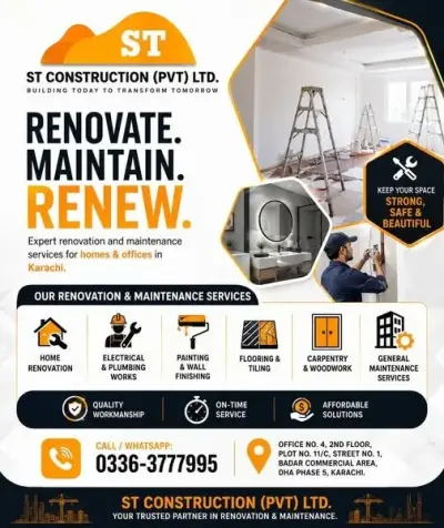 🏗️ Renovation & Maintenance Services in Gulistan-e-Jauhar | Karachi Ads