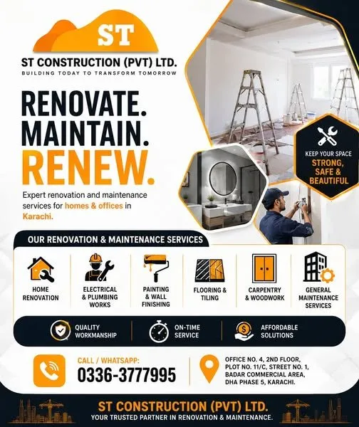 ποΈ Renovation & Maintenance Services in Gulistan-e-Jauhar | Karachi Ads - photo 1