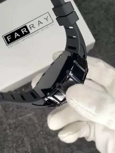 Richard Black Belt Skeleton Watch - photo 5