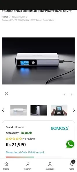 ROMOSS PPU20-128 – 130W Ultra Fast Charging Power Bank ⚡ - photo 1