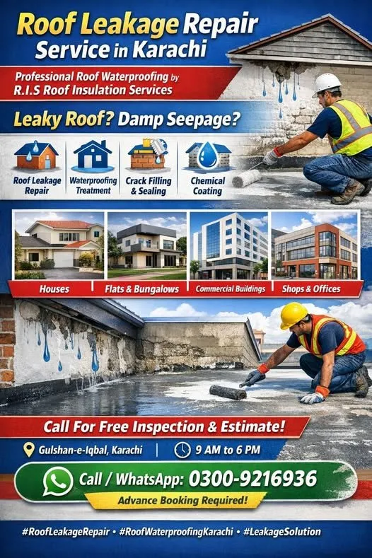 Roof Leakage Repair Service in Karachi Professional Roof Waterproofing by R.I.S Roof Insulation Services - photo 1