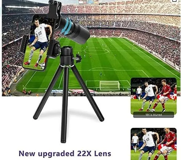 Selvim Phone Camera Lens Phone Lens Kit 4 in 1, 22X Telephoto Lens, 235° Fisheye Lens, 0.62X - photo 2