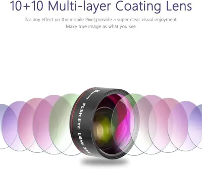 Selvim Phone Camera Lens Phone Lens Kit 4 in 1, 22X Telephoto Lens, 235° Fisheye Lens, 0.62X - photo 7