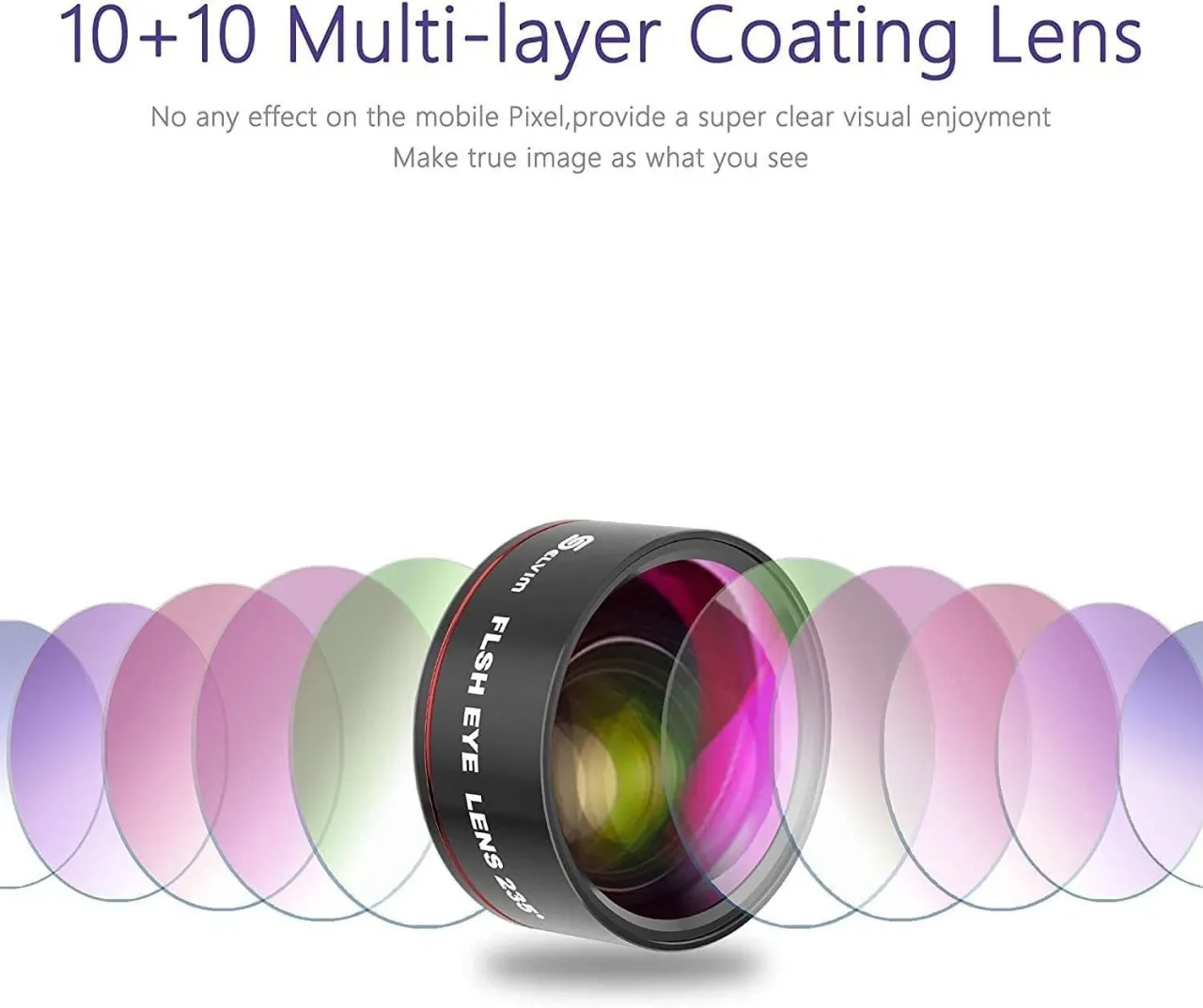 Selvim Phone Camera Lens Phone Lens Kit 4 in 1, 22X Telephoto Lens, 235° Fisheye Lens, 0.62X - photo 7
