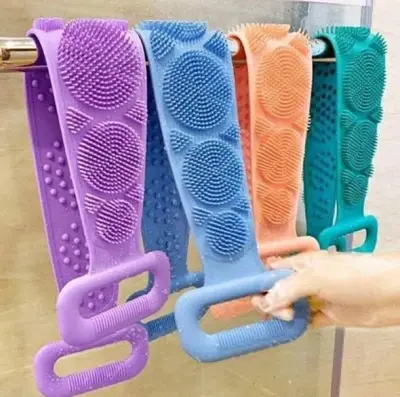 Silicone Back Bath Scrubber Belt Multicolor Non-Slip