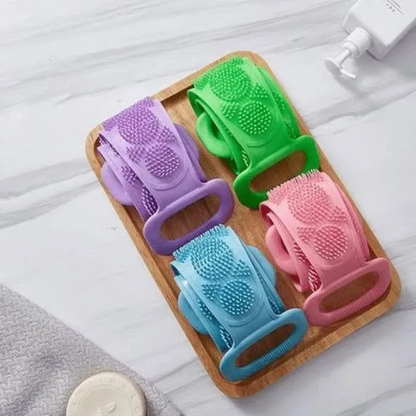 Silicone Back Bath Scrubber Belt Multicolor Non-Slip - photo 2