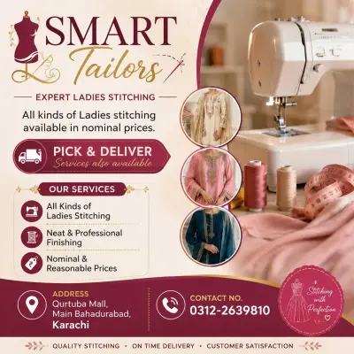 Smart Tailors – Expert Ladies Stitching in Bahadurabad | Karachi Ads