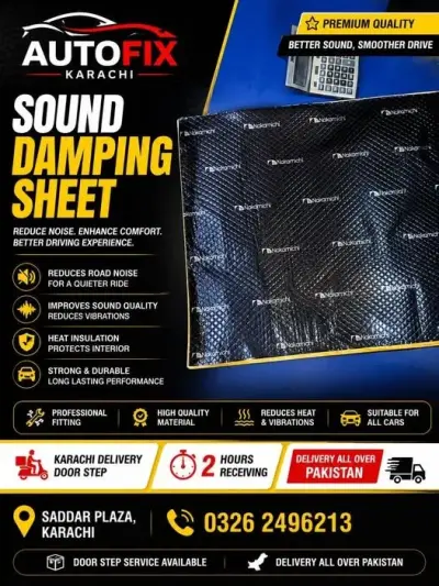 *Sound Damping Sheets - Fitting Labour Available - AUTOFIX * For Sale in Akbar Road | Karachi Ads